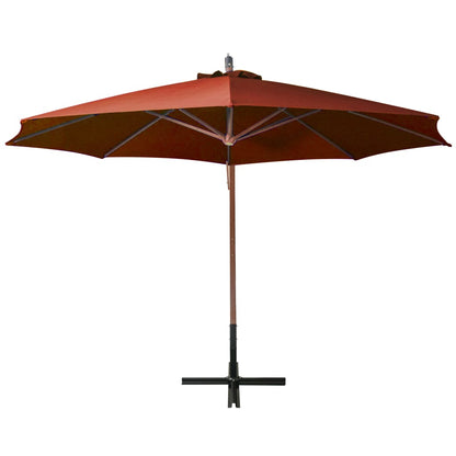vidaXL Hanging Garden Parasol | Terracotta | Solid Fir Wood | Large