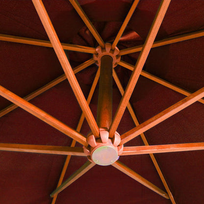 vidaXL Hanging Garden Parasol | Terracotta | Solid Fir Wood | Large