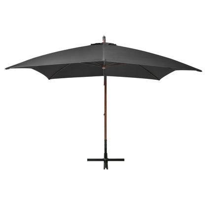vidaXL Hanging Garden Parasol | Anthracite | Solid fir wood, bamboo, polyester
