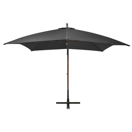 vidaXL Hanging Garden Parasol | Anthracite | Solid fir wood, bamboo, polyester