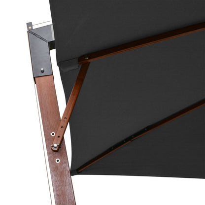 vidaXL Hanging Garden Parasol | Anthracite | Solid fir wood, bamboo, polyester