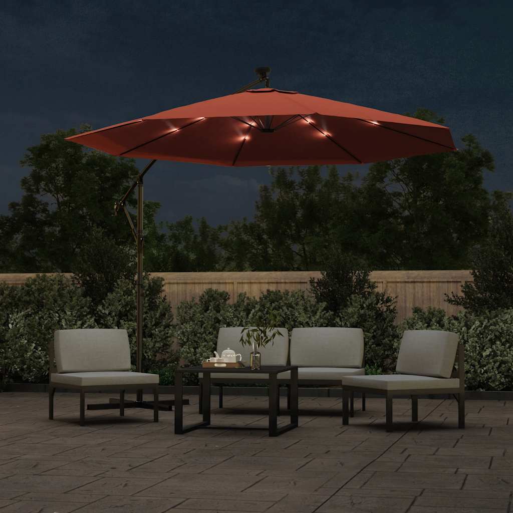 vidaXL Cantilever Garden Parasol | Terracotta | Polyester, Steel | Large