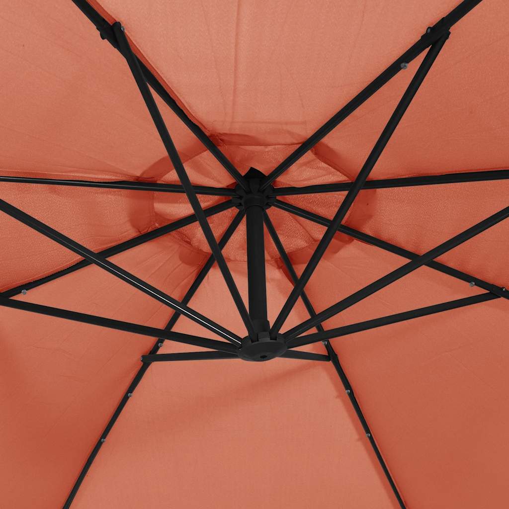 vidaXL Cantilever Garden Parasol | Terracotta | Polyester, Steel | Large