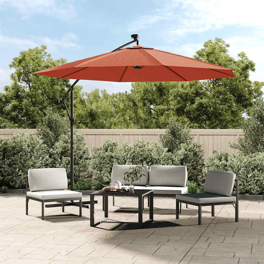 vidaXL Cantilever Garden Parasol | Terracotta | Polyester, Steel | Large