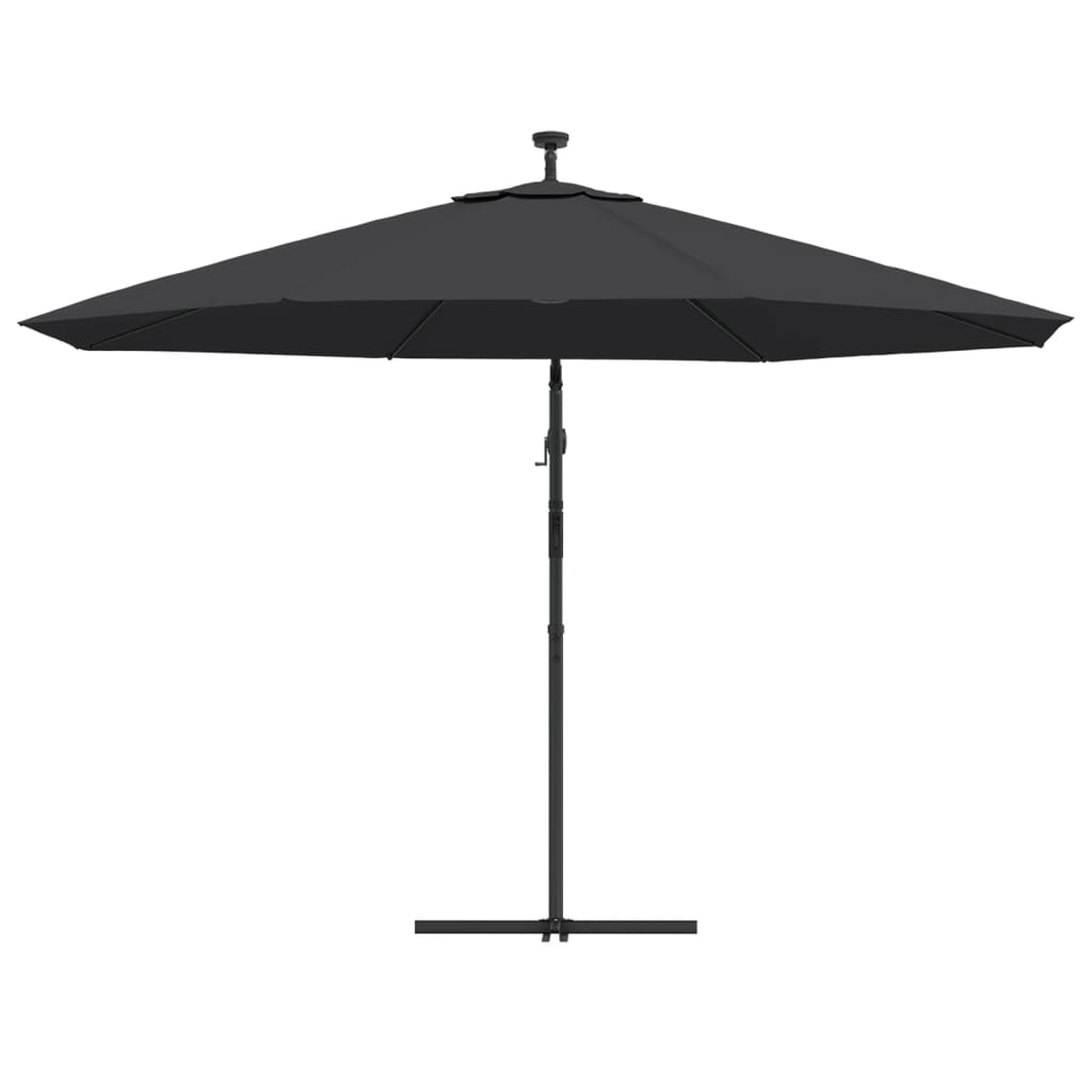 vidaXL Cantilever Garden Parasol with LED Lights Black 350 cm