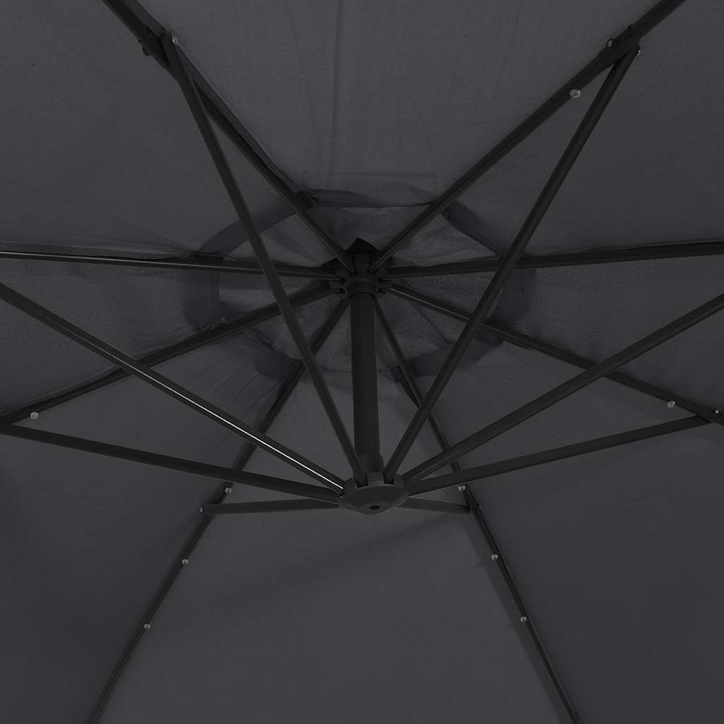 vidaXL Cantilever Garden Parasol with LED Lights Black 350 cm