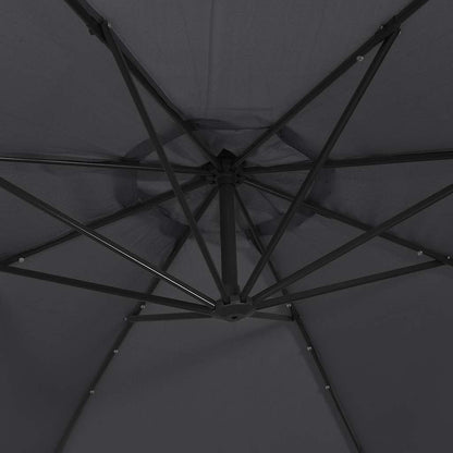 vidaXL Cantilever Garden Parasol with LED Lights Black 350 cm