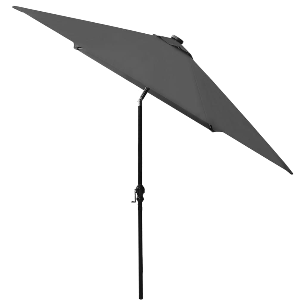 vidaXL Garden Parasol with LEDs and Steel Pole Anthracite 2x3 m