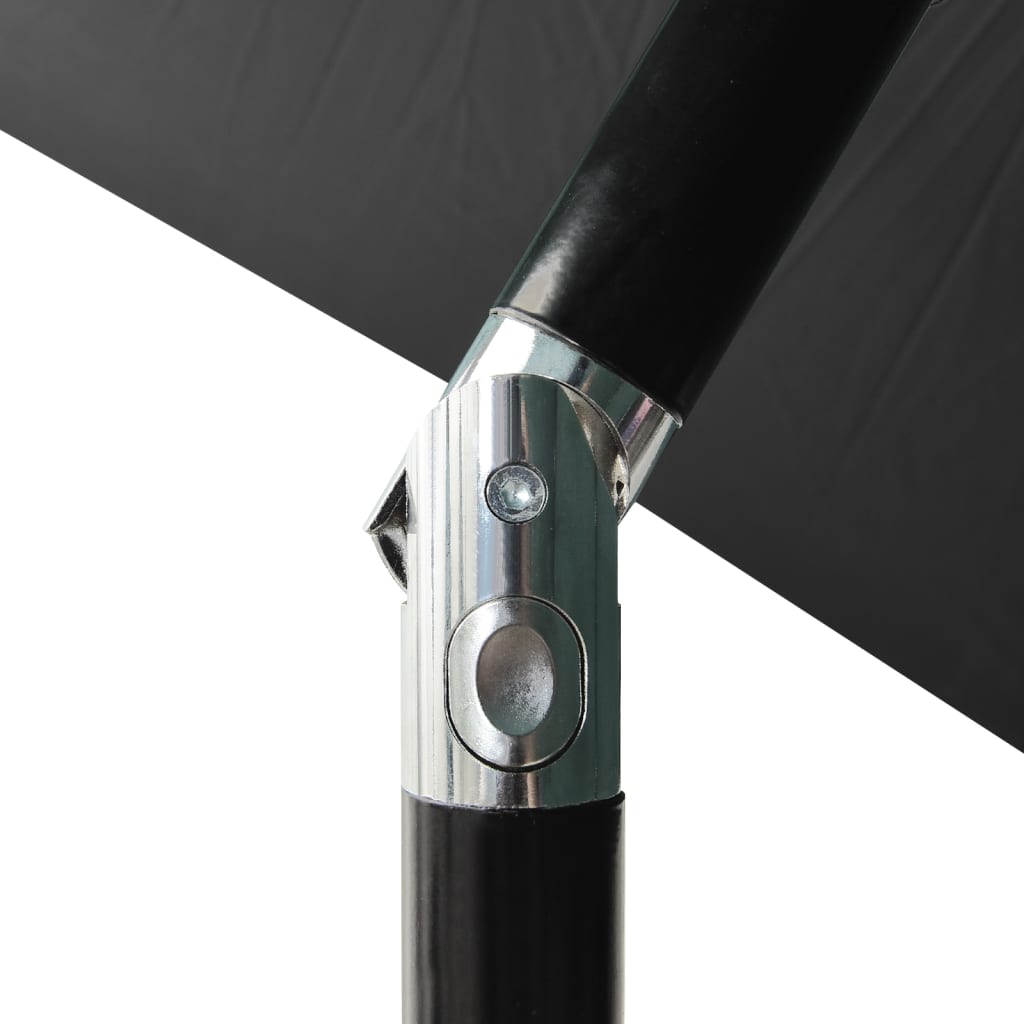 vidaXL Garden Parasol with LEDs and Steel Pole Anthracite 2x3 m