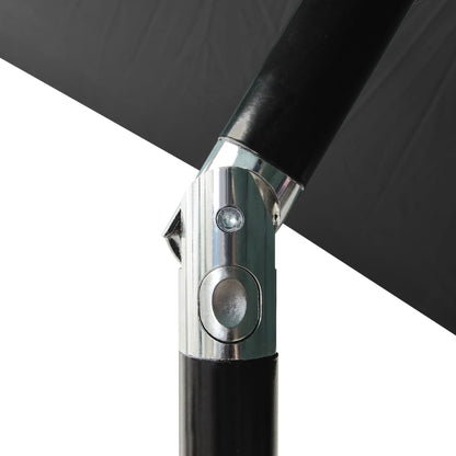 vidaXL Garden Parasol with LEDs and Steel Pole Anthracite 2x3 m