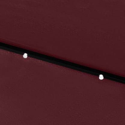 vidaXL Garden Parasol with LEDs and Steel Pole Bordeaux Red 2x3 m
