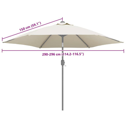 vidaXL Replacement Fabric for Outdoor Parasol Sand White 300 cm