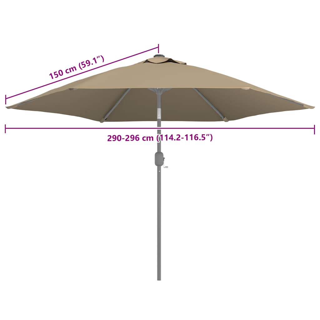 vidaXL Replacement Fabric for Outdoor Parasol Taupe 300 cm