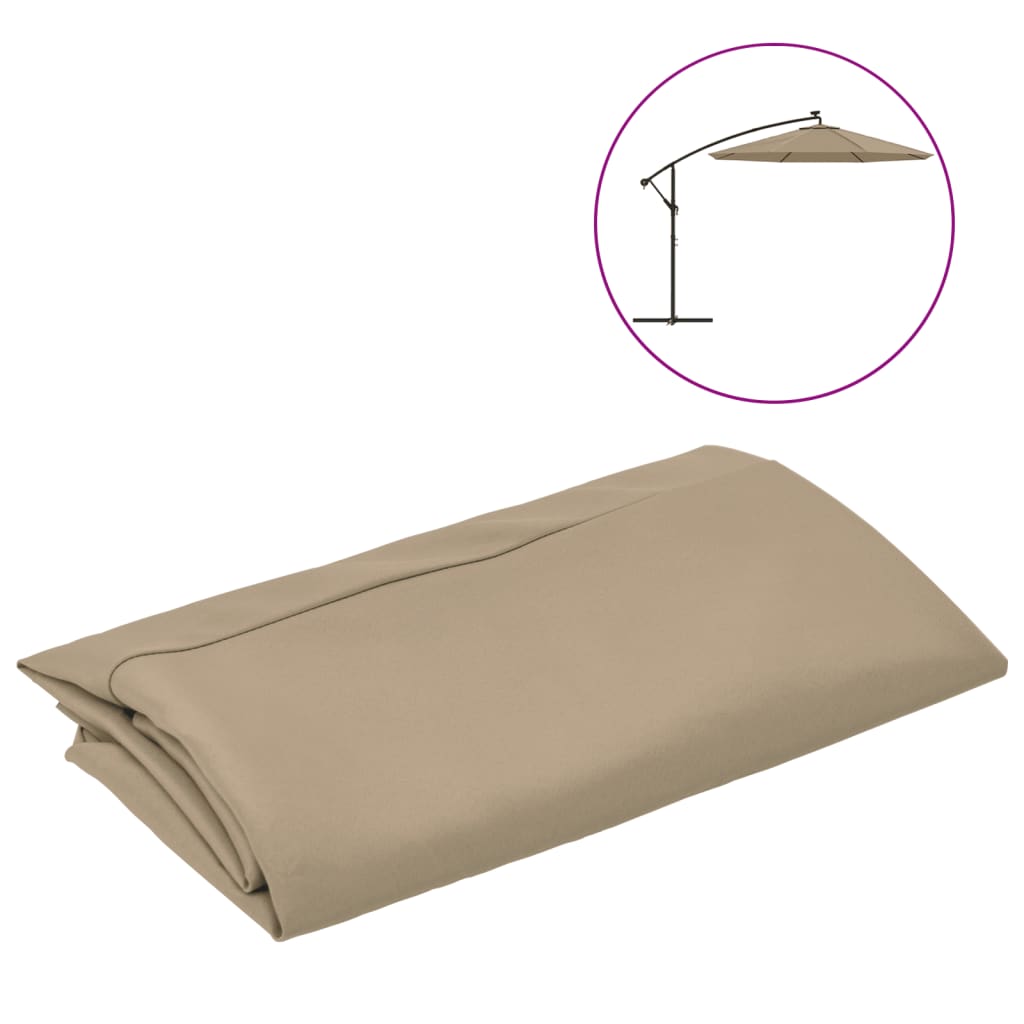 vidaXL Replacement Fabric for Cantilever Umbrella Taupe 300 cm