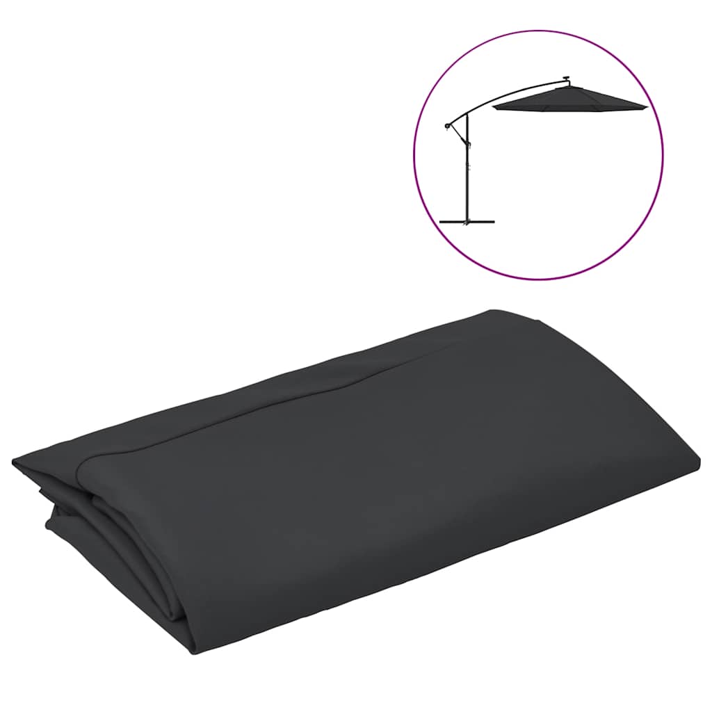 vidaXL Replacement Fabric for Cantilever Umbrella Black 300 cm