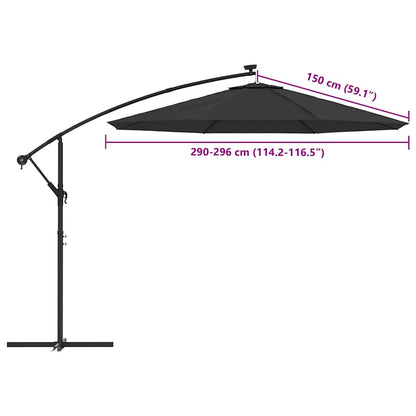 vidaXL Replacement Fabric for Cantilever Umbrella Black 300 cm