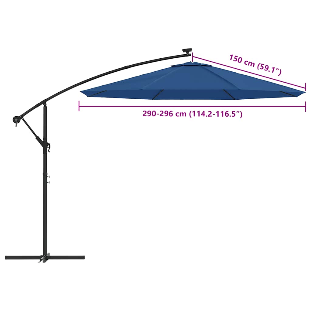 vidaXL Replacement Fabric for Cantilever Umbrella Azure Blue 300 cm