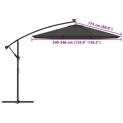 vidaXL Replacement Fabric for Cantilever Umbrella Anthracite 350 cm