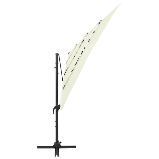 vidaXL 4-Tier Garden Parasol with Aluminium Pole Sand 250x250 cm