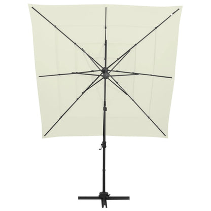 vidaXL 4-Tier Garden Parasol with Aluminium Pole Sand 250x250 cm