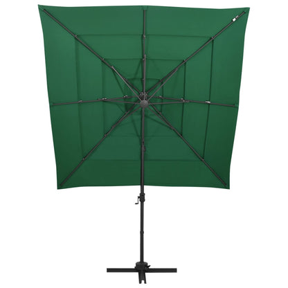 vidaXL 4-Tier Garden Parasol with Aluminium Pole Green 250x250 cm