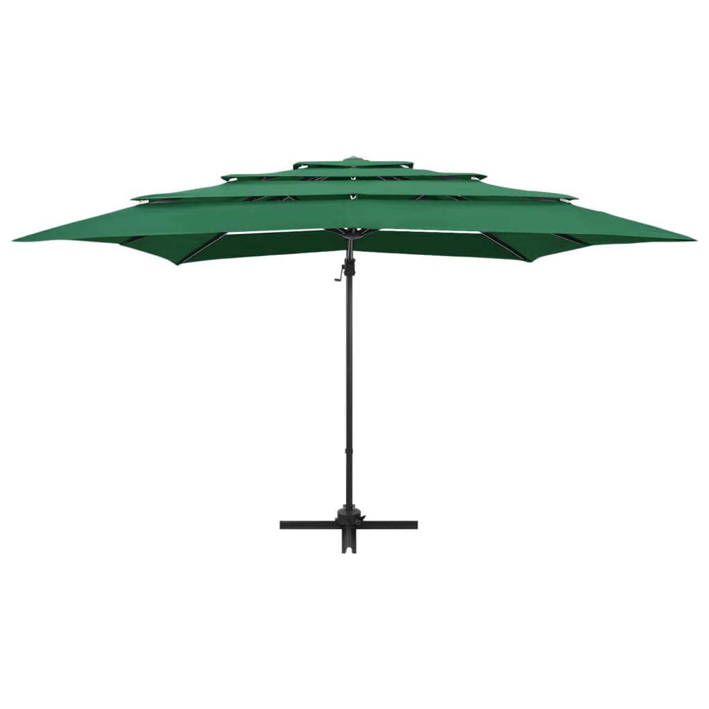 vidaXL Garden Parasol | Green | Polyester | Large | Foldable | Garden Parasol