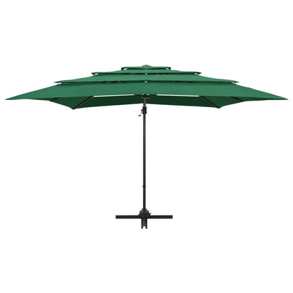 vidaXL Garden Parasol | Green | Polyester | Large | Foldable | Garden Parasol