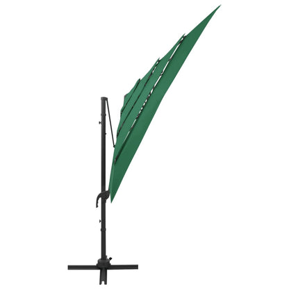 vidaXL Garden Parasol | Green | Polyester | Large | Foldable | Garden Parasol