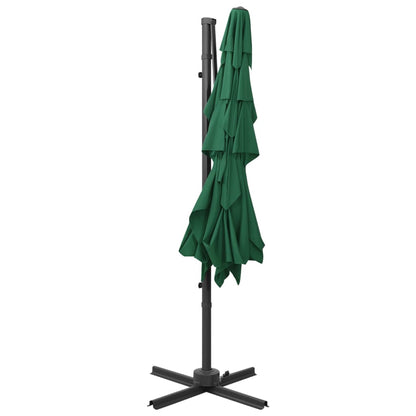 vidaXL Garden Parasol | Green | Polyester | Large | Foldable | Garden Parasol