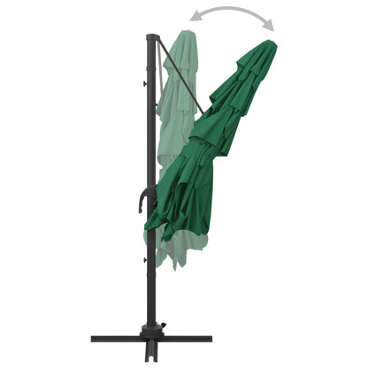 vidaXL Garden Parasol | Green | Polyester | Large | Foldable | Garden Parasol