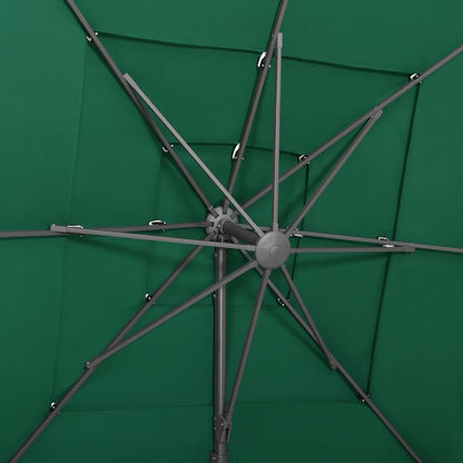 vidaXL 4-Tier Garden Parasol with Aluminium Pole Green 250x250 cm