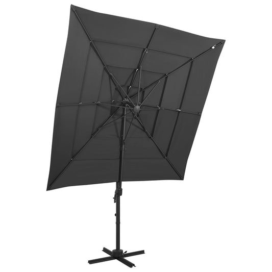 vidaXL Garden Parasol | Anthracite | Polyester, Powder-coated aluminium | 250 cm