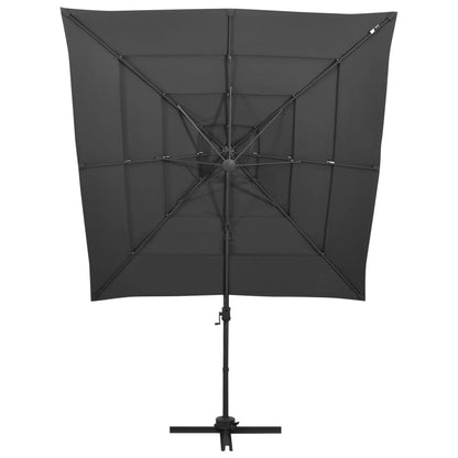 vidaXL Garden Parasol | Anthracite | Polyester, Powder-coated aluminium | 250 cm