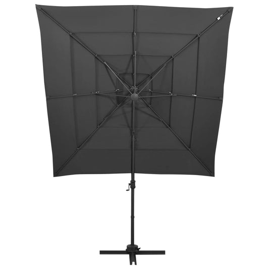 vidaXL Garden Parasol | Anthracite | Polyester, Powder-coated aluminium | 250 cm
