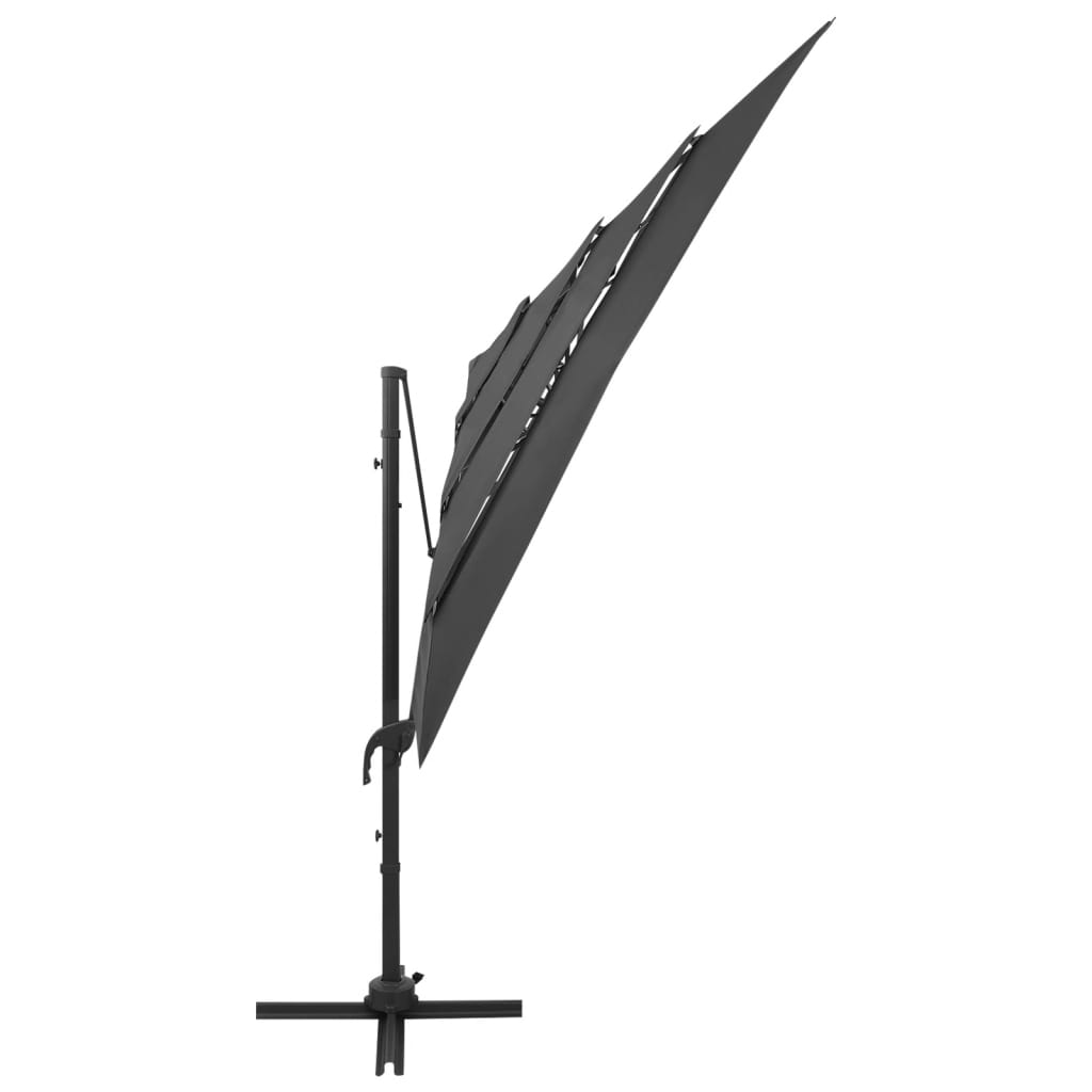 vidaXL Garden Parasol | Anthracite | Polyester, Powder-coated aluminium | 250 cm