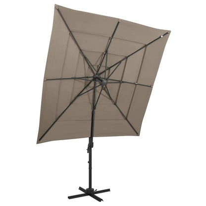 vidaXL Garden Parasol | Taupe | Polyester, Powder-coated Aluminium | Large