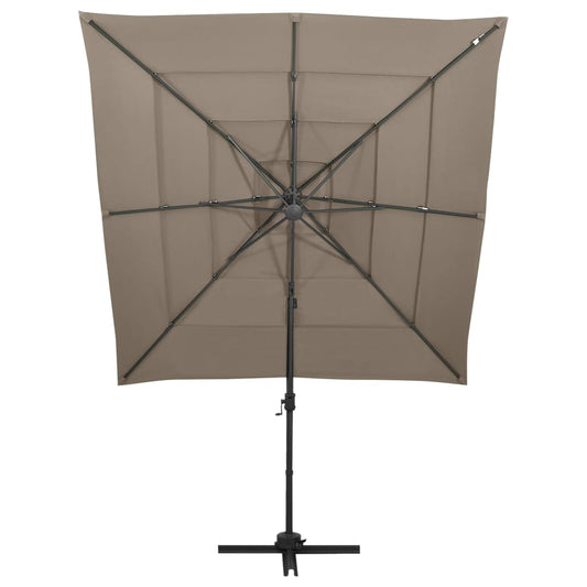 vidaXL Garden Parasol | Taupe | Polyester, Powder-coated Aluminium | Large
