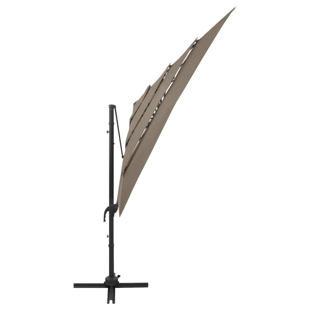 vidaXL Garden Parasol | Taupe | Polyester, Powder-coated Aluminium | Large