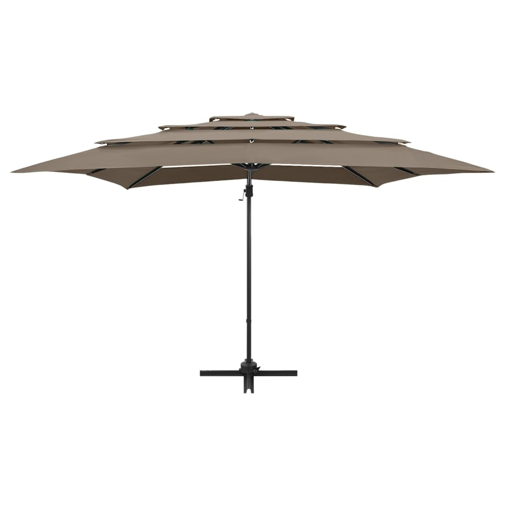 vidaXL Garden Parasol | Taupe | Polyester, Powder-coated Aluminium | Large