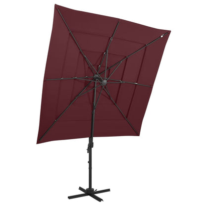vidaXL Garden Parasol | Bordeaux Red | Polyester | Large | Foldable
