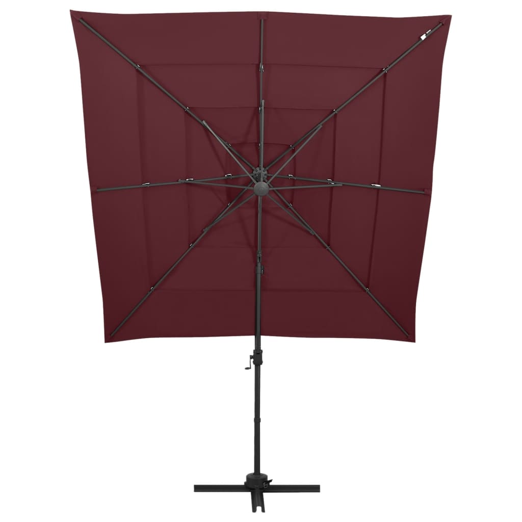 vidaXL Garden Parasol | Bordeaux Red | Polyester | Large | Foldable