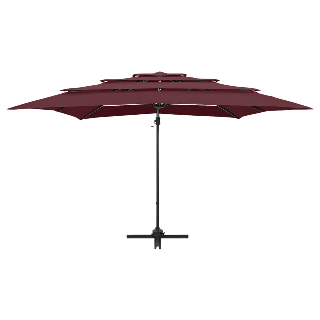 vidaXL Garden Parasol | Bordeaux Red | Polyester | Large | Foldable
