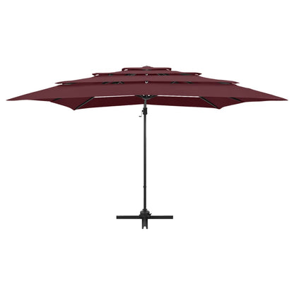 vidaXL Garden Parasol | Bordeaux Red | Polyester | Large | Foldable