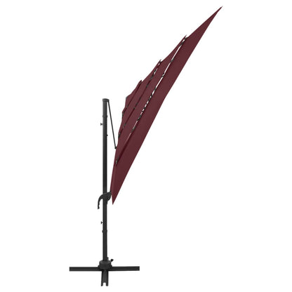vidaXL Garden Parasol | Bordeaux Red | Polyester | Large | Foldable