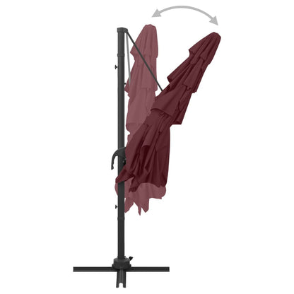 vidaXL Garden Parasol | Bordeaux Red | Polyester | Large | Foldable
