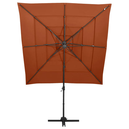 vidaXL Garden Parasol | Terracotta | Polyester, Powder-Coated Aluminium | Large
