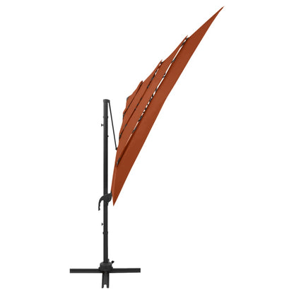 vidaXL Garden Parasol | Terracotta | Polyester, Powder-Coated Aluminium | Large