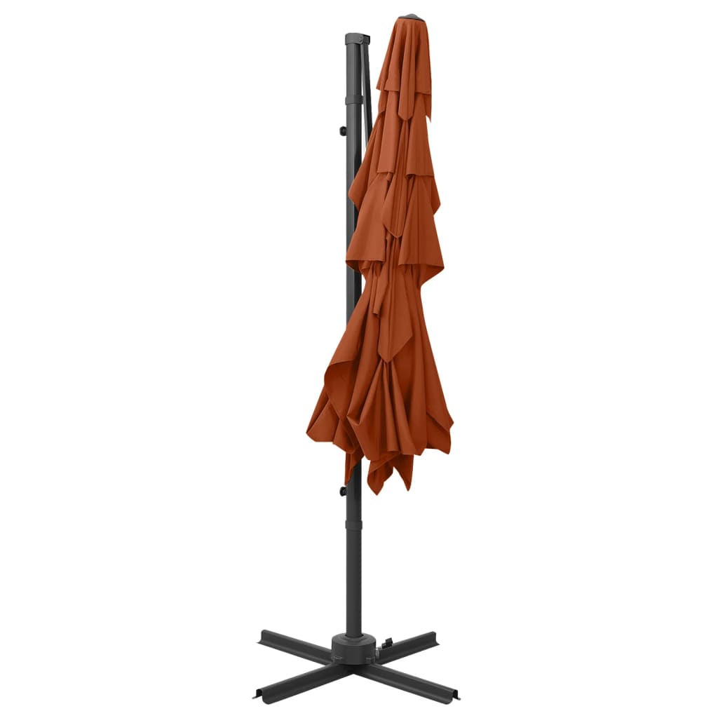 vidaXL Garden Parasol | Terracotta | Polyester, Powder-Coated Aluminium | Large
