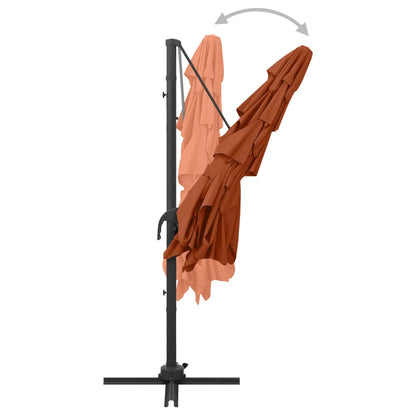 vidaXL Garden Parasol | Terracotta | Polyester, Powder-Coated Aluminium | Large