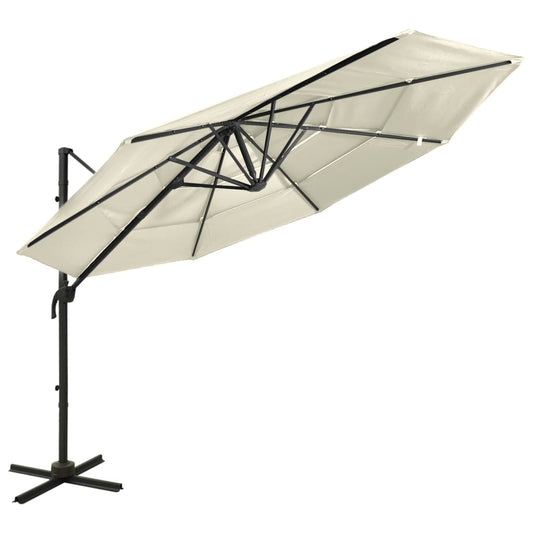 vidaXL Garden Parasol | Sand | Polyester, Powder-Coated Aluminium | Large